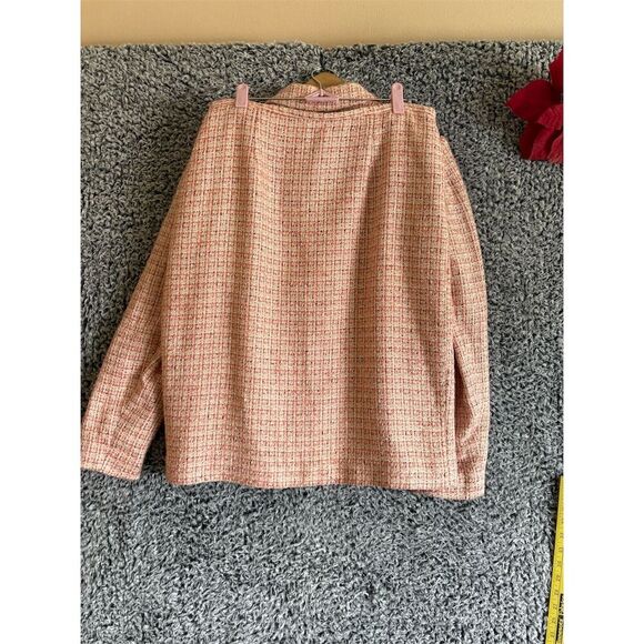 Worthington Women's Pink Tweed Blazer & Skirt Set Size 12 Long Sleeve Casual - Picture 2 of 8